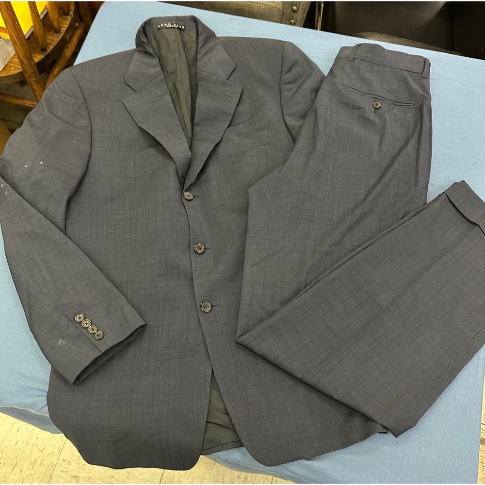 Hugo Boss Angelico Lucca Suit Mens 40R Lanificio Cerruti 120s Wool 3 Button Blue